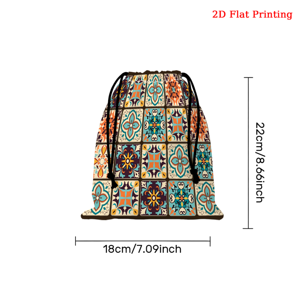 حقيبة صغيرة برباط سحب بنمط بلا - مراجعة Tile Bag Drawstring وسعره
