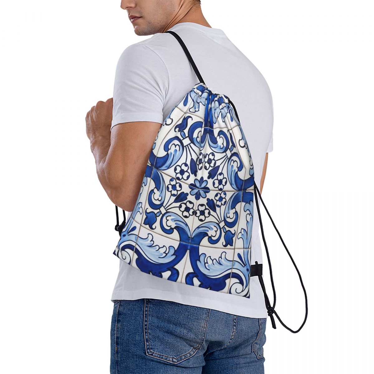 حقائب ظهر كلاسيكية عتيقة بنمط  - مراجعة Tile Bag Drawstring وسعره